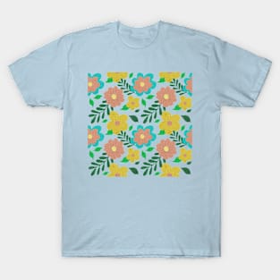 Floral pattern - blue T-Shirt